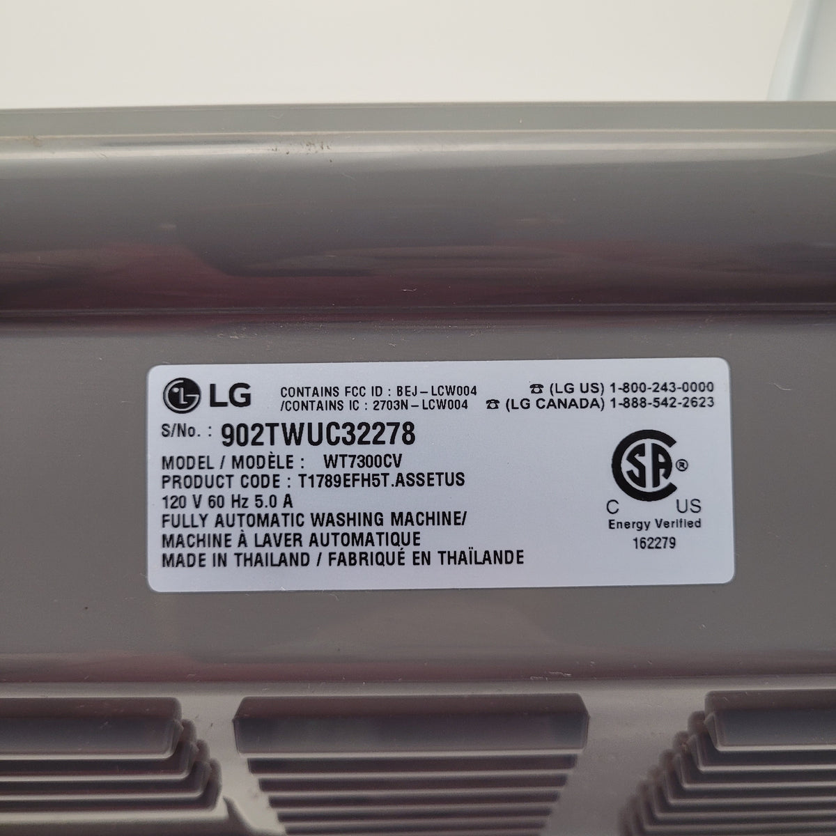 LG Washer Rear Panels MGC64379204