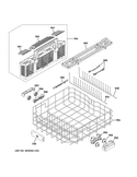 Lower rack assembly Dishwasher Racks WD28X30223 GE (OEM) Dishwasher GE