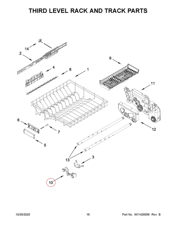 W11226505 | Front hanger bracket | Kitchenaid | Dishwasher | Manifolds Dishwasher Kitchenaid   