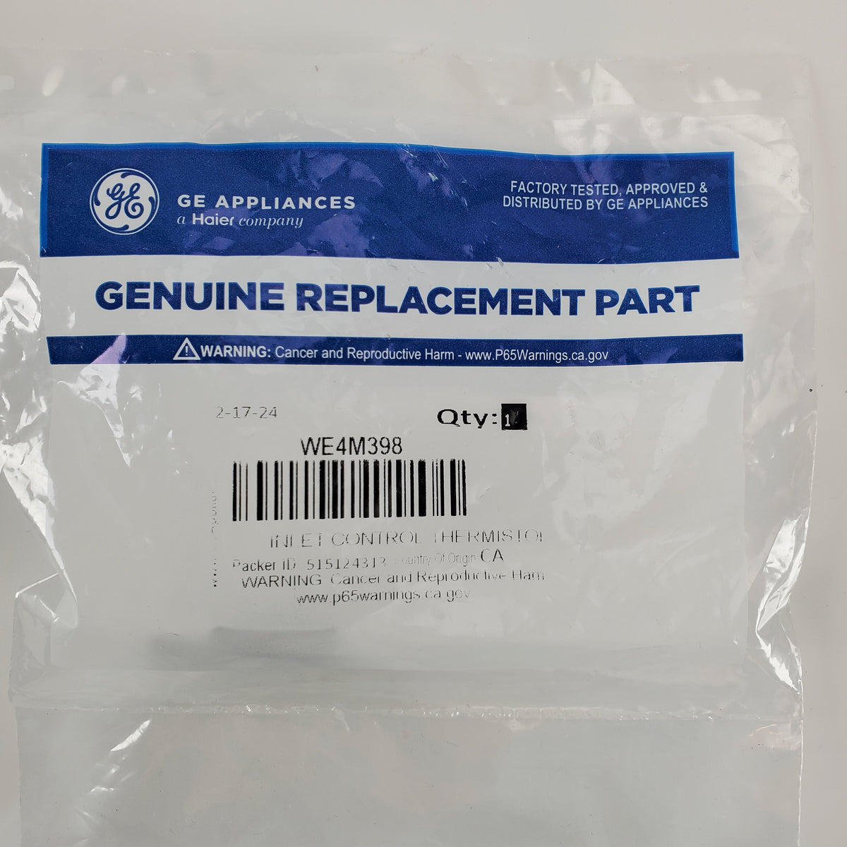 GE Dryer Thermostats WE4M398