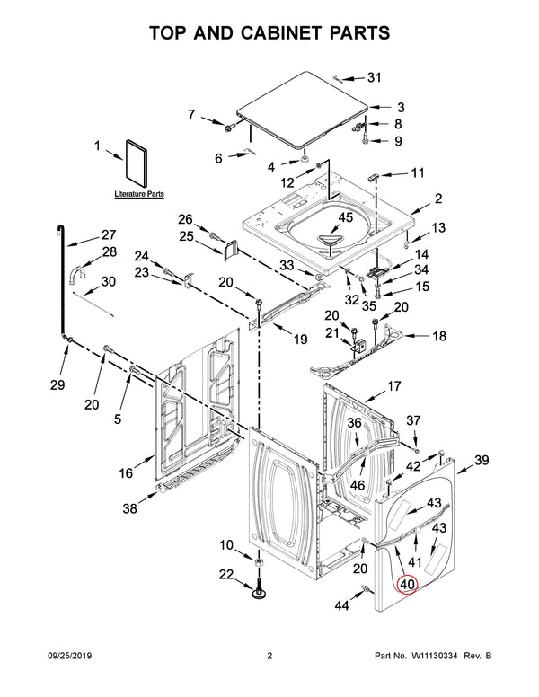 W10866521 | Front panel bracket | Maytag | Washer | Brackets Washer Maytag   