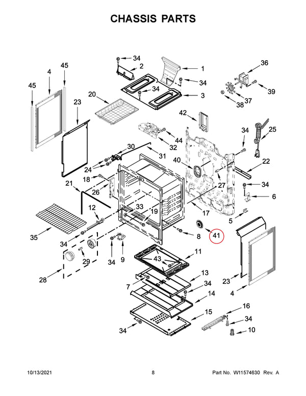 Fan cover Range Fans WPW10134124 Whirlpool (OEM) Range Whirlpool