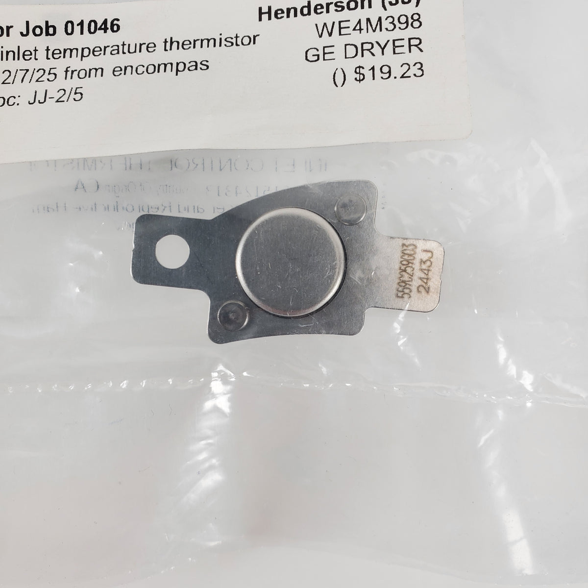 GE Dryer Thermostats WE4M398