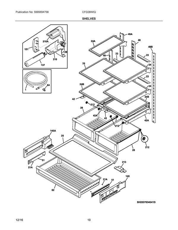 Glass drawer cover Refrigerator & Freezer Covers 5304508025 Frigidaire (OEM) Refrigerator & Freezer Frigidaire