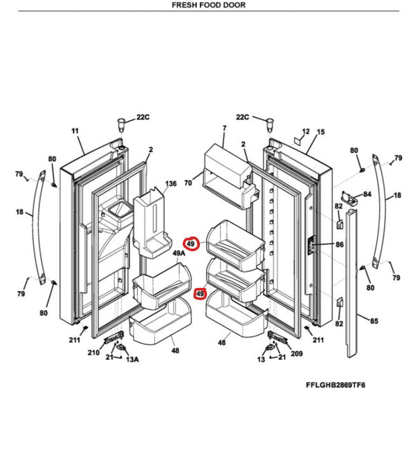 242011503 | Door bin | Frigidaire | Refrigerator & Freezer | Door Bins Refrigerator & Freezer Frigidaire   