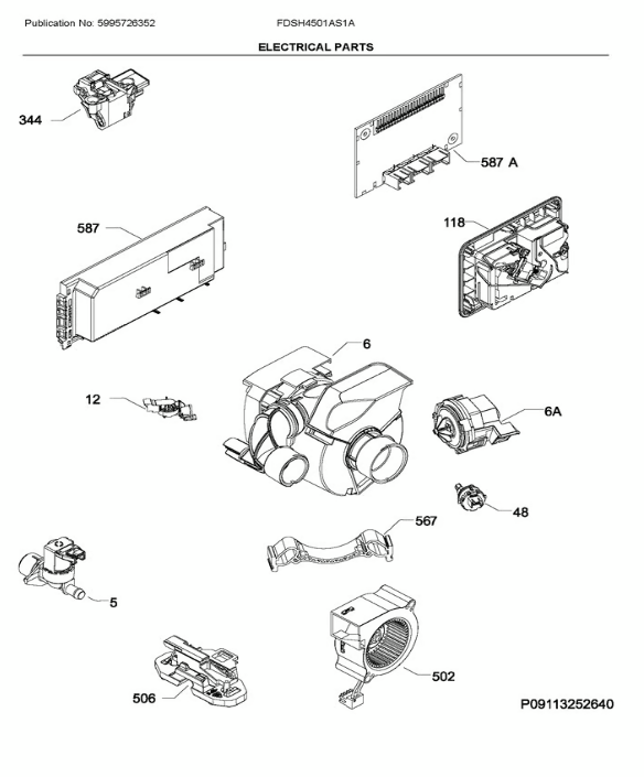 117518700 | Control assembly | Frigidaire | Dishwasher | Control Boards Dishwasher Frigidaire   