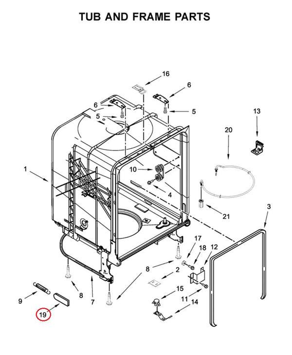 WP8268990 | Door spring bushing | Amana | Dishwasher | Misc. Parts Dishwasher Amana   