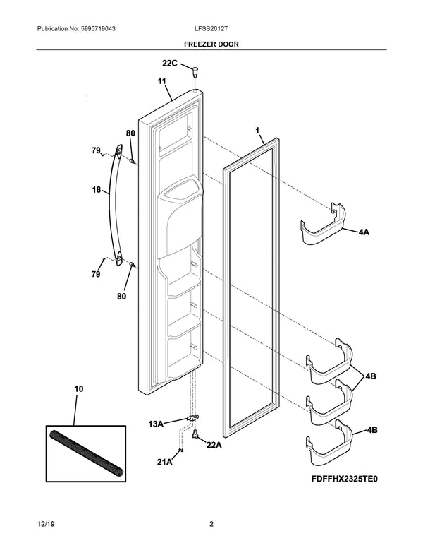 5304510341 | Door handle | Electrolux | Refrigerator & Freezer | Handles Refrigerator & Freezer Electrolux   