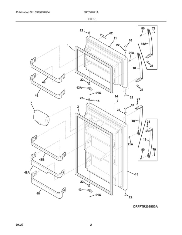 242193213 | Fresh food door gasket | Electrolux | Refrigerator & Freezer | Door Gaskets Refrigerator & Freezer Electrolux   