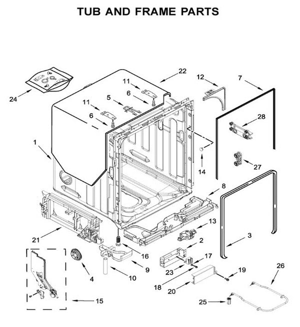 W11047695 | Heating element | Kitchenaid | Dishwasher | Heater Elements Dishwasher Kitchenaid   