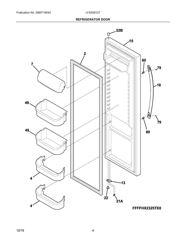 240326203 | Dairy door | Electrolux | Refrigerator & Freezer | Doors Refrigerator & Freezer Electrolux   