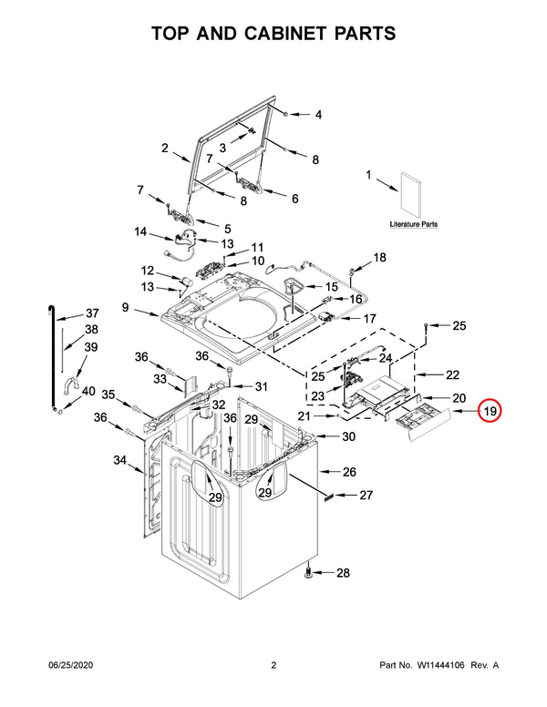 Dispenser drawer Washer Dispenser Parts W10861667 Whirlpool (OEM) Washer Whirlpool