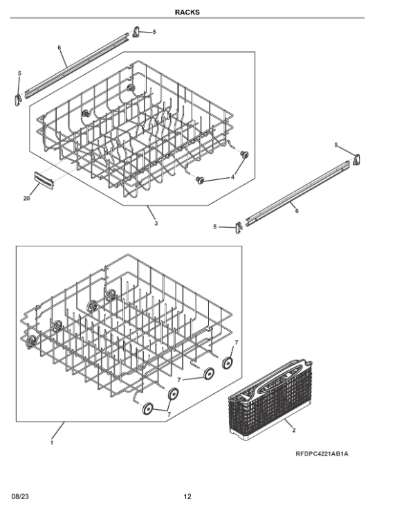 5304535379 | Lower dishrack assembly | Electrolux | Dishwasher | Racks Dishwasher Electrolux   