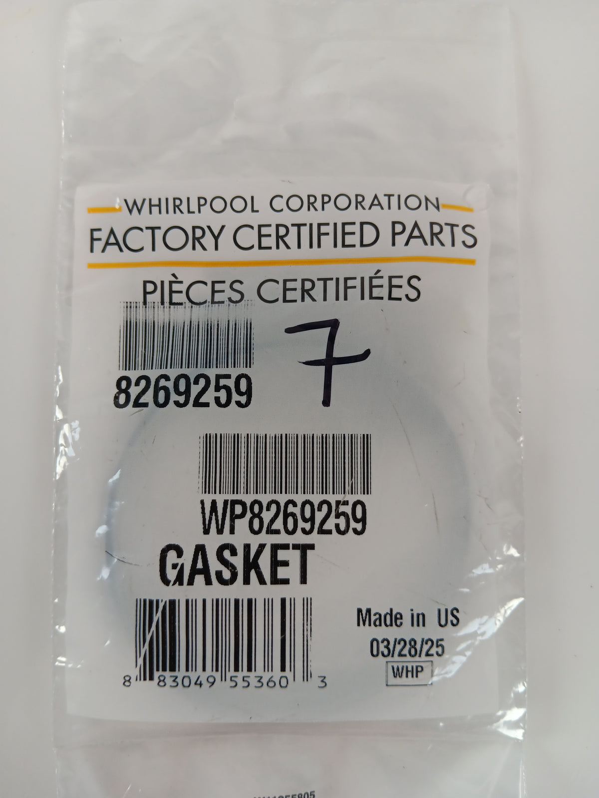 Whirlpool Dishwasher Misc. Parts WP8269259