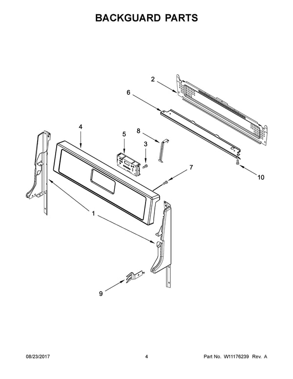 Endcap panel (right) Range Consoles W10873107 Whirlpool (OEM) Range Whirlpool