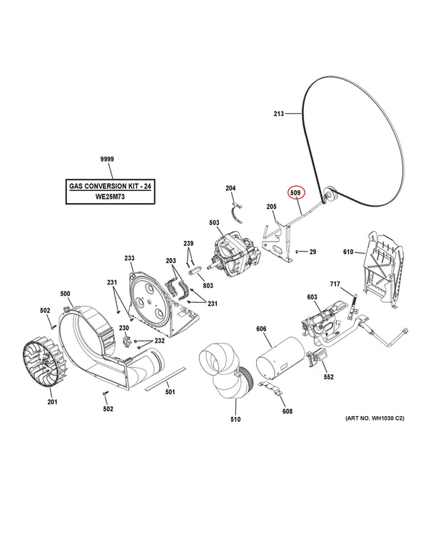 Idler arm assembly Dryer Misc. Parts WE03X27417 GE (OEM) Dryer GE