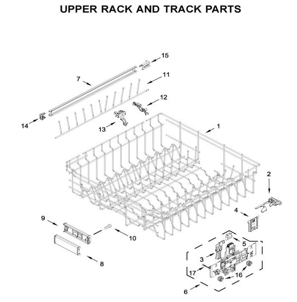 W10847876 | Upper dishrack assembly | Kitchenaid | Dishwasher | Racks Dishwasher Kitchenaid   