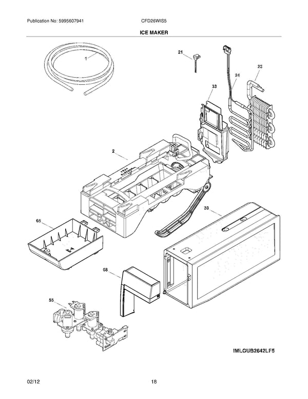 243297613 | Ice maker | Electrolux | Refrigerator & Freezer | Ice Makers Refrigerator & Freezer Electrolux   