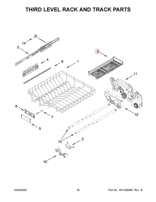 Silverware basket Dishwasher Racks W11087823 Kitchenaid (OEM) Dishwasher Kitchenaid