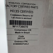 Whirlpool Refrigerator & Freezer Compressors W11736670