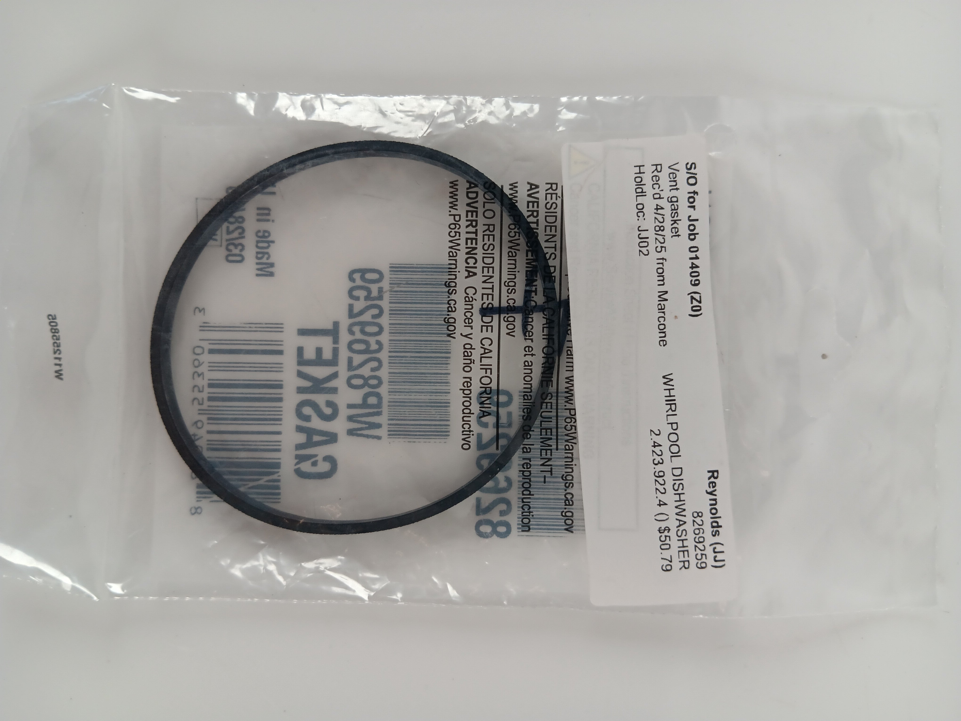 Whirlpool WP8269259 Dishwasher Misc. Parts Replaces 8269259