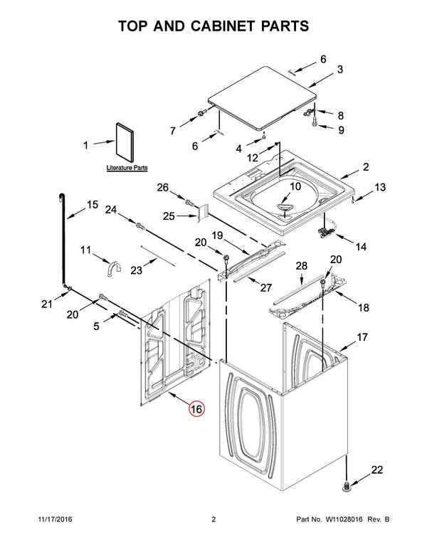 WPW10461159 | Rear panel | Maytag | Washer | Rear Panels Washer Maytag   