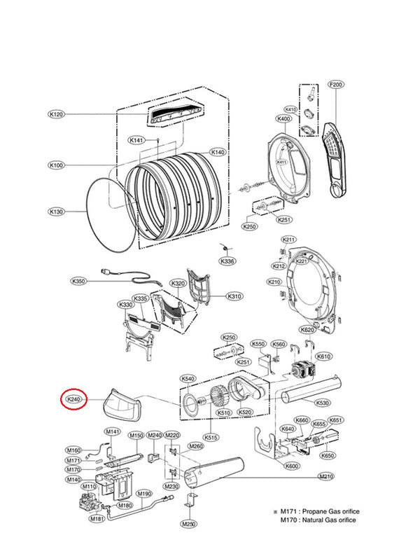 Duct assembly Dryer Lint Chutes ADJ73372401 LG (OEM) Dryer LG